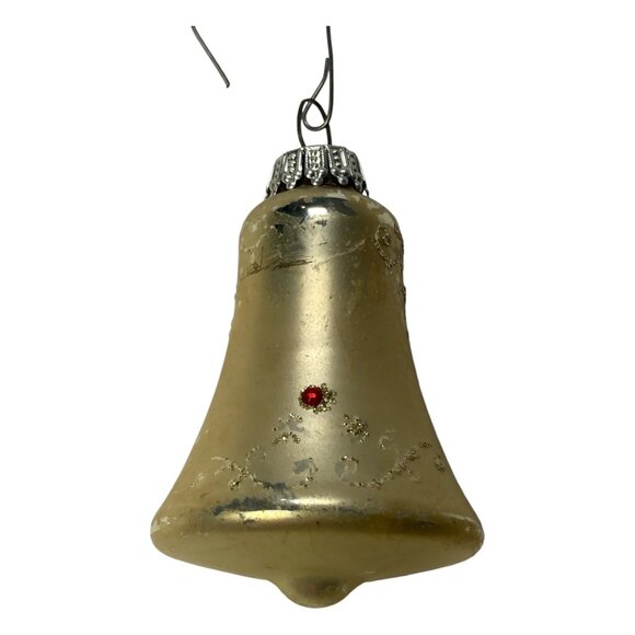 Mercury Glass Christmas Ornaments Vintage Gold Bells Set of 4 Made in Germany - Picture 11 of 16